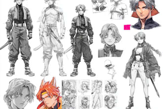 design a professional anime character sheet reference