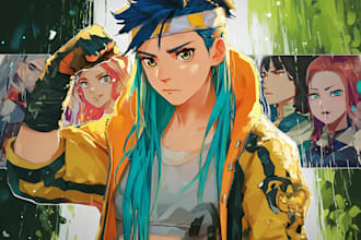 create stunning custom anime art illustration