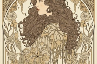 create illustrations in art nouveau style