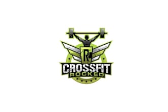 create a powerful and bold logo for crossfit rocked