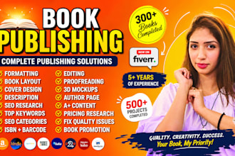 do book formatting, paper back, ebook and amazon kdp publishing