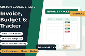 create google sheets invoice, budget, and expense tracker