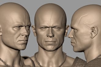 realistic 3d head model face likeness sculpt bust statue for 3d printing stl