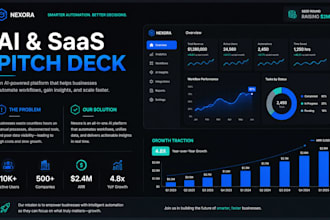 design tech startup pitch deck for ai and saas presentation funding pitch deck