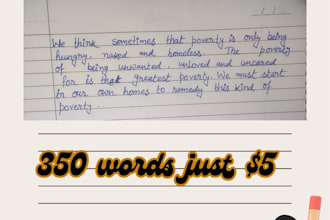 handwrite anything with clean and beautiful handwriting