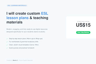 create custom esl lesson plans and learning materials
