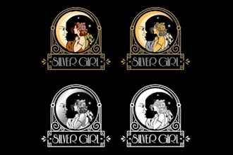 make greatest modern logo for sexy cocktail bar silver girl