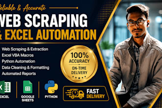 do python web scraping, excel automation and data cleaning
