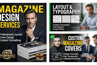 design magazine layout, cover, catalog, lookbook, sell sheet