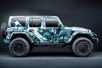 create motorcycle wrap design, car wrap and vehicle
