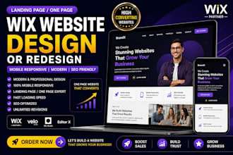 do wix expert website, wix design, redesign wix landing page wix develop wix seo