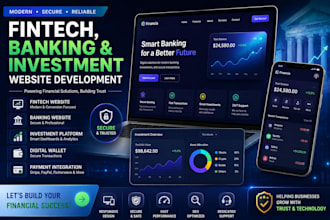 create investment platform, fintech website and online banking website