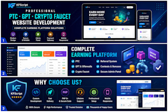 build a professional PTC gpt and crypto faucet website