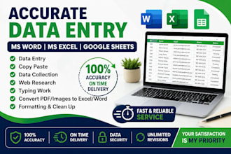 do data entry in excel and google sheets