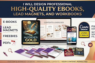 design professional canva ebook mockup lead magnet or workbook canva template