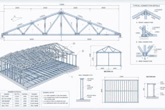 design lgs roof truss and floor joist shop drawings with boq