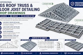 design lgs roof truss and floor joist detailing with shop drawings