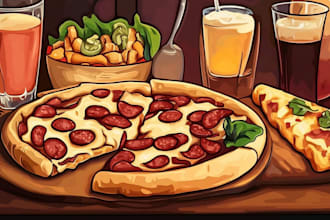 do food and drink in vector cartoon illustration