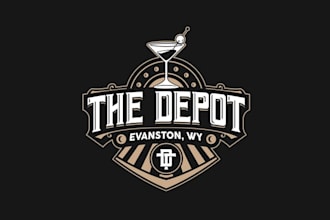 make gorgeous logo for industrial steam punk bar restaurant
