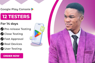 provide 12 testers closed testing 20 testers mobile app testing 12 testers
