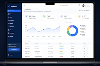 build a react js web app dashboard or admin panel