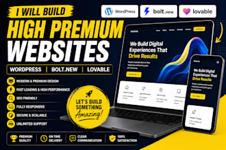 build high premium websites using wordpress,bolt new and lovable
