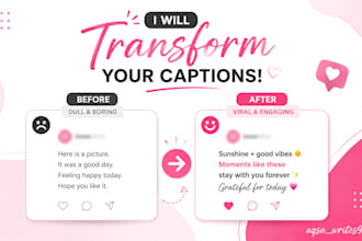 write viral social media captions for all platforms