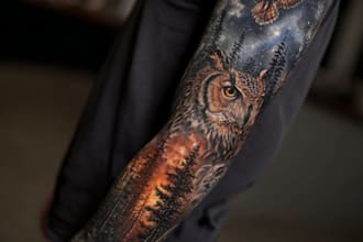 draw a attractive tattoo sleeve art