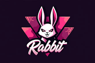design awesome rabbit mascot logo just in 12 hours