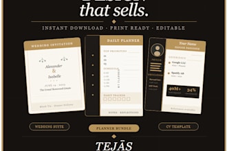 create a luxury wedding invitation suite