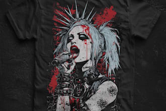 make illustrations skull with detailed inking for t shirt clothing