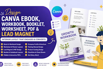 design canva ebook, workbook, booklet worksheet PDF lead magnet interior layout