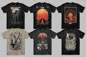make vintage outdoor t shirt design and illustration