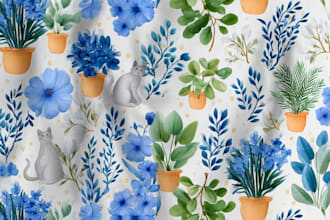 create unique watercolor seamless pattern design