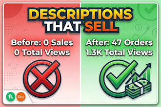 write fiverr gig description and etsy listing that ranks