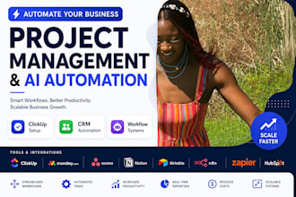 setup clickup trello notion asana monday crm make com pipedrive husbspot crm n8n