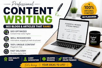 write seo optimized blog posts and articles and copy writing