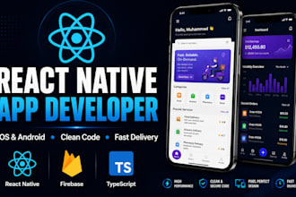 develop a react native mobile app for ios and android