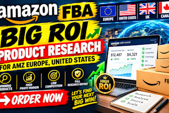 amz fba handsome ROI product research for amz europe, united states fast 2 hrs