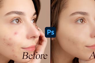 do professional photo retouching skin, smoothing and background remove