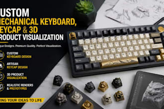 design custom mechanical keyboard,keycap and 3d product visualization