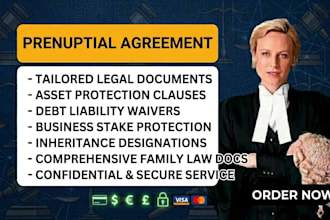 draft a prenuptial agreement to protect your assets before marriage