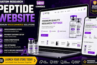 create a custom research peptide website with woocommerce and payment gateway