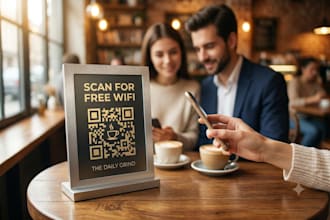 make wifi qr code sign for cafe shop office