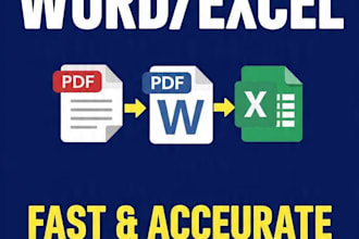 type PDF scanned and handwritten docs into word excel fast