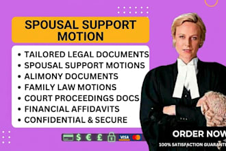 draft a spousal support or alimony motion for family court proceedings