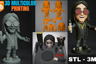 convert stl to color 3mf, 2d to 3d for multicolor 3d print in bambu studio