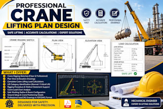 create crane lifting plan and rigging study with load calculations