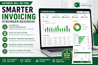 build automated excel invoice tracker billing system and business dashboard