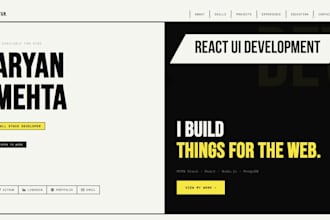 design and develop a react website, landing page or portfolio